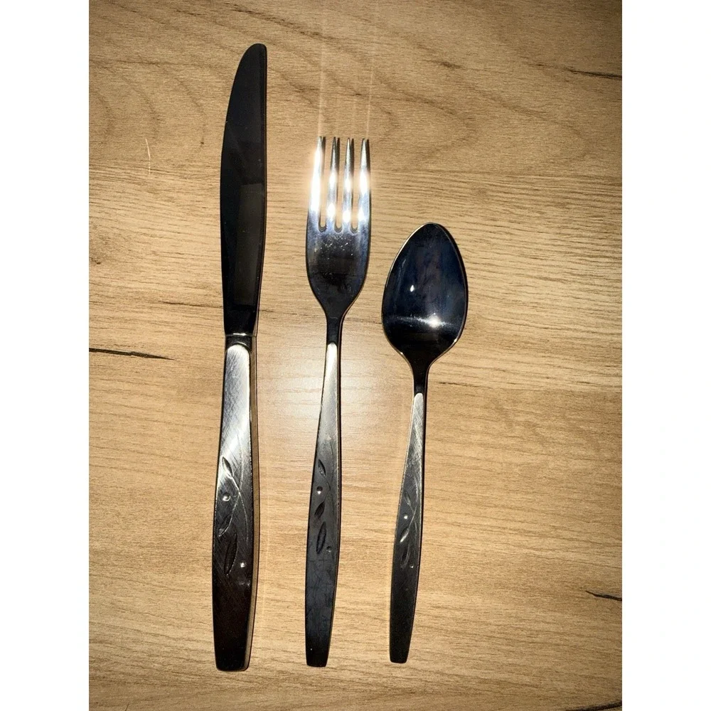 Oneida Will‎ O'Wisp Spoon Knife Forks Heirloom Cube Mark Stainless Lot of 3